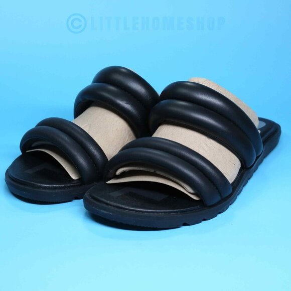 New! Sorel Ella II Puff Slide in Black, Size 6 - Picture 1 of 8